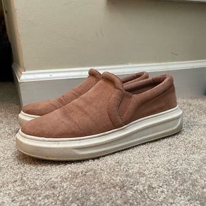 Pink Faux Suede Sneakers